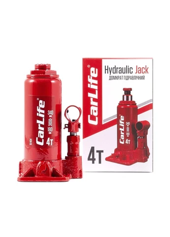 Домкрат гидравлический бутылочный 4т 180-340мм CarLife (379045329)