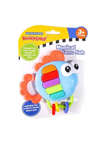 Детская развивающая погремушка пианино с прорезывателем 0698 Рыбка Baby mix (327796865)