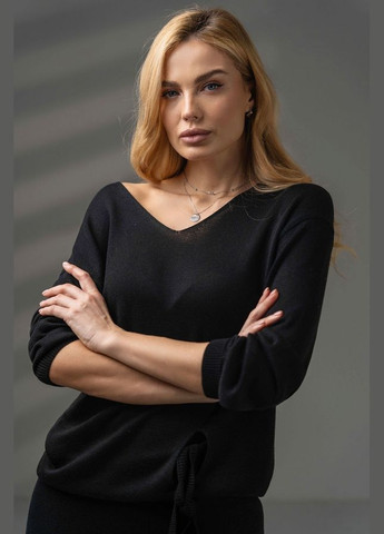 Чорний демісезонний жіноча туніка прямого крою з віскозної пряжі (2714) Triko Bakh