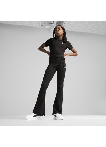 Черные демисезонные детские леггинсы classics flared leggings youth Puma