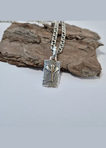 Серебряная подвеска оберег амулет Руна Альгиз черненное серебро 925 пробы (АРТ.89065ч) 2.80г No Brand (323223250)