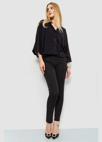 Чёрная блуза классическая однтонная,, 102r332-3 Ager