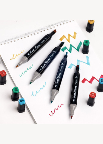 Огромный набор скетч маркеров 168 цветов Touch для рисования в черном чехле. Raven (337341855)