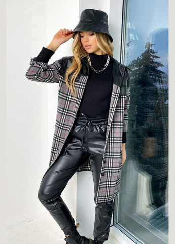 Серое повседневный, кэжуал платье рубашка Seventeen в клетку