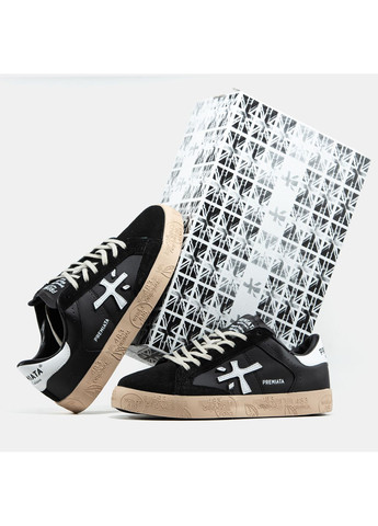 Чорні Осінні кросівки чоловічі і жіночі premiata steven black | преміата стівен чорні No Brand