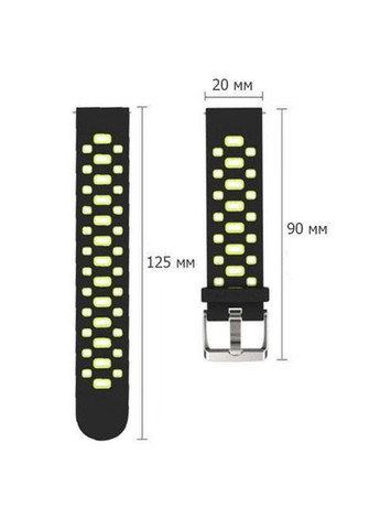 Спортивный ремешок Perfor Classic для часов Huawei Watch 2 - Black&Green Primo (333720076)