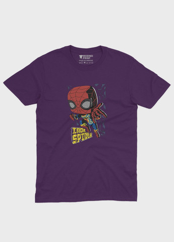 Фиолетовая демисезонная футболка для девочки с принтом супергероя - человек-паук (ts001-1-dby-006-014-065-g) Modno