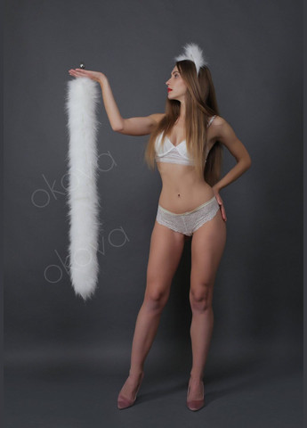 Анальный меховой хвост без пробки, Белый, 100 см. OKOVA (315149031)