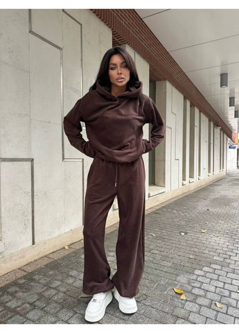Женский спортивный костюм из флиса: худые с капюшоном и брюки на фиксаторах. MonCher (362697836)