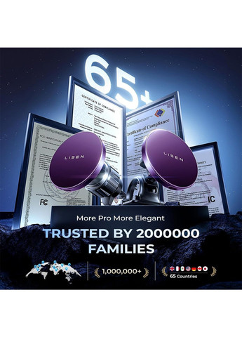 Автомобільний тримач з бездротовою зарядкою MagSafe фіолетовий Lisen Amazon (372459277)