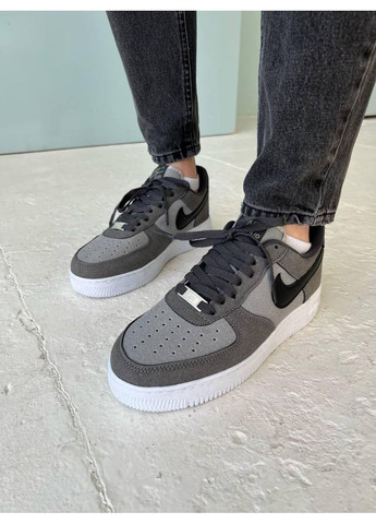 Серые демисезонные кроссовки мужские nike air force 1 low grey найк аир форс 1 премиум No Brand