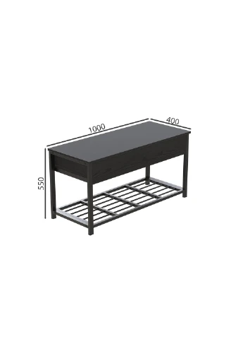 Банкетка з ящиком Дрейк 1 550x1000x400 метал Чорний ДСП 16мм FRD-103047 Ferrum-decor (353499124)