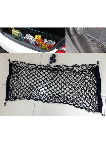 Сетка сумка органайзер карман держатель в багажник машины автомобиля с крючками карабинами для крепления 90х40 см (479306-Prob) Unbranded (316708091)