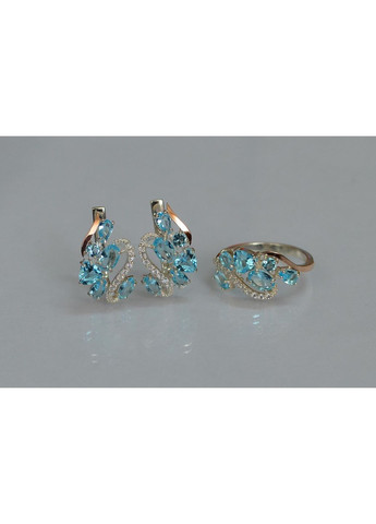 Срібний набір з золотими пластинами Silver Style (367112232)