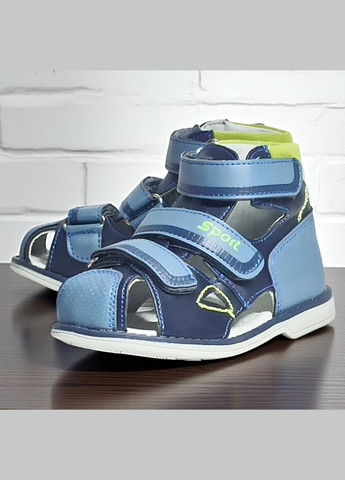 Синие повседневные закрытые ортопедические босоножки сандалии на липучках для мальчика том м Tom.M на липучке