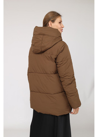 Коричнева зимня куртка коротка жіноча колір коричневий cb-00279714 Yuki