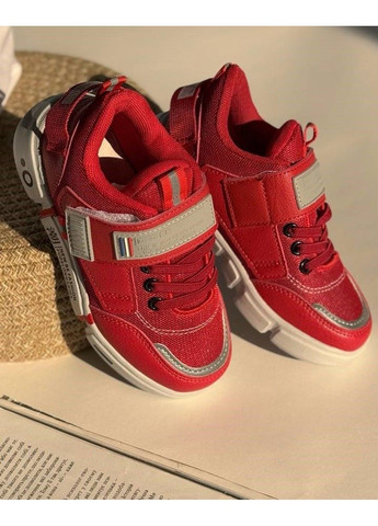 Красные демисезонные кроссовки детские лямка красные Jong Golf