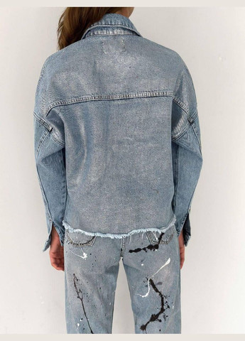 Синя демісезонна куртка джинсовая No Brand