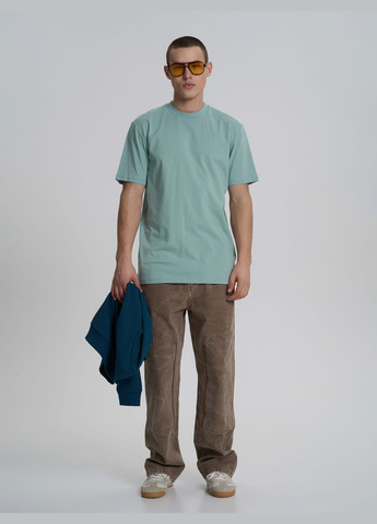 Темно-бирюзовая футболка мужская однотонная темно-бирюзового цвета тм роза с коротким рукавом Роза