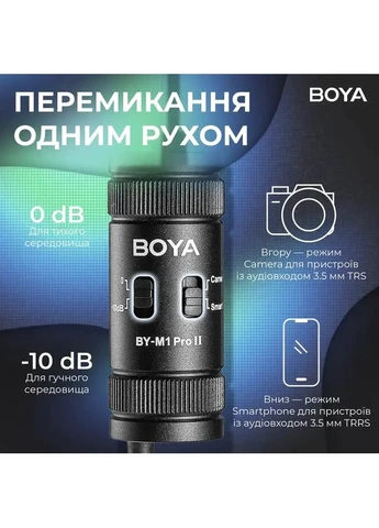 Універсальний петличний мікрофон BY-M1 Pro II Black Boya (395410321)