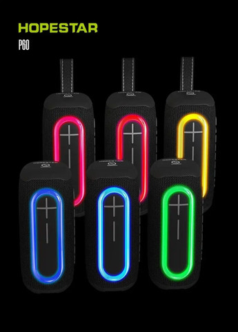 Портативна бездротова колонка Bluetooth P60 акумуляторна Чорний Hopestar (316510729)