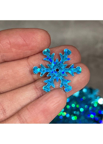 Паєтки декоративні "Сніжинка", розмір 20 мм, блакитний, упаковка ≈150 шт, арт 019452 No Brand (366341442)