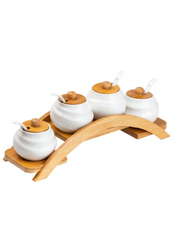 Набор для специй 4 шт по 200 мл с крышками и ложками Yiwu (360454894)