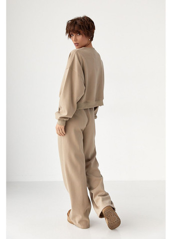 Вільний теплий спортивний костюм - світло-сірий колір Lurex (370601836)