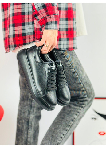 175 Кросовки Кожаные Черные с перфорацией KDSL чёрные демисезоны (291455833)