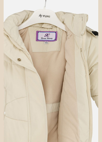 Молочная зимняя куртка для девочки цвет молочный цб-00254741 Xingwang