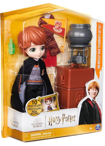 Подарунковий набір Гаррі Поттер Рон Візлі 20 см з аксесуарами оригінал Wizarding World Harry Potter Ron Weasley Spin Master (372600468)