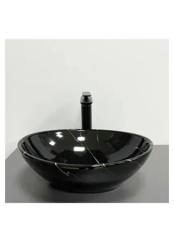 Умивальник (раковина) PARMA BLACK MARMO GLOSSY накладний VBI (393114141)