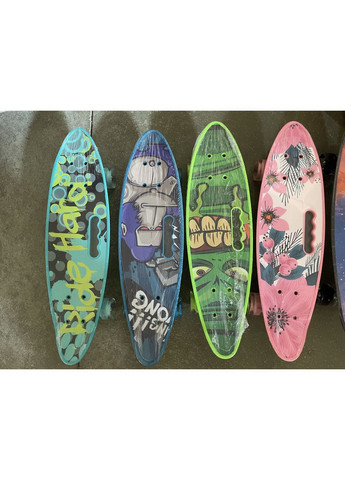 Пенні борд з PU колесами та підсвіткою 56*15 см, в асортименті 8 моделей - No Brand SC25146 (371928762)