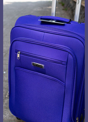 Чемодан тканевый 2501 размер L большой на 4 колесах, цвет черный Wings 2501/4 (338182686)