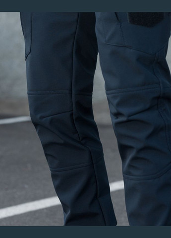Зимові брюки карго тактичні Softshell Ешелон сині BEZET (264383889)