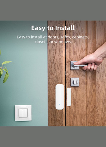 Датчик открытия дверей и окон, Zigbee. Дверная/оконная сигнализация, Tuya/Smart Life No Brand (302245157)