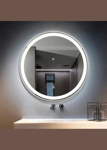 Дзеркало LED DE-M2071D Silver кругле 100смх100см сенсорне включення + підігрів Dusel (316720399)