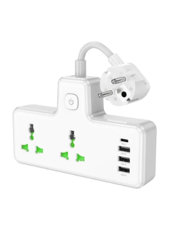 Сетевой удлинитель AC11A Voyage 2position expansion socket(1C3A) White (6942007607063 ) Hoco (303337645)
