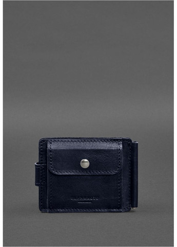 Шкіряне портмоне 13.1 затискач з хлястиком синій краст (A-028268) BlankNote (328444830)