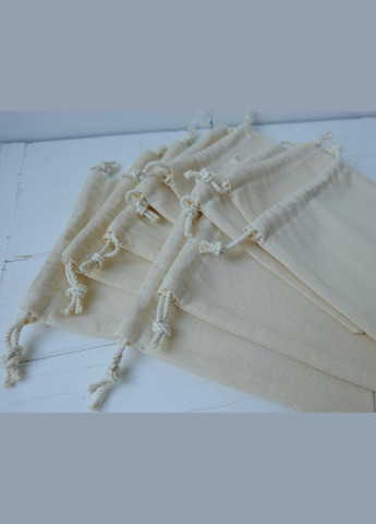 Еко мішечок з бавовни для зберігання мішок для пакування шнур бавовняний 15х15 см бежевий No Brand (330027275)