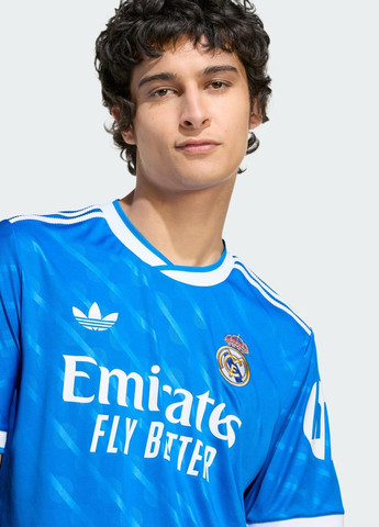 Синий демисезонный спортивный лонгслив adidas с логотипом