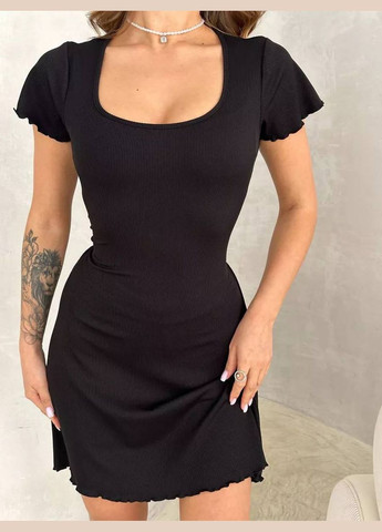 Черное повседневный платье женское Гермес однотонное