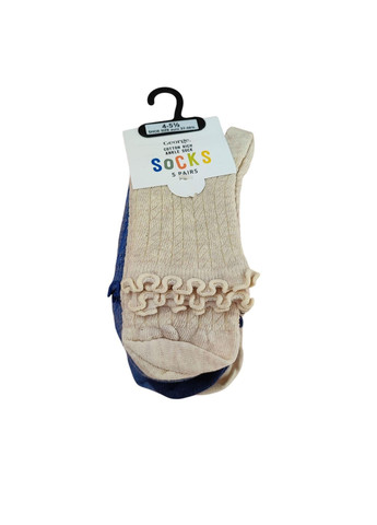 Комбіновані набір дитячих шкарпеток (5 пар) для дівчинки 23-26 різнобарвний (250329050a) George однотонні (329200470)