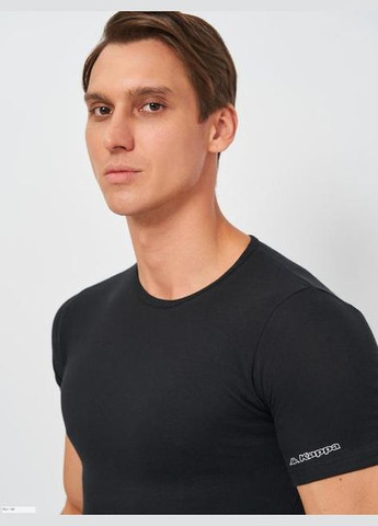 Чорна футболка t-shirt mezza manica girocollo чорний Kappa