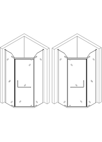 Душова кабіна пятикутна без піддона RABA N90GB (1уп.) Bravo (299998109)