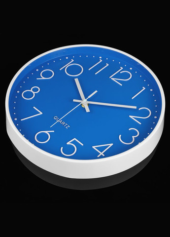 Настінний годинник кварцовий безшумний круглий інтер'єрний красивий Premium CW-30 - Сині Losso (322776853)