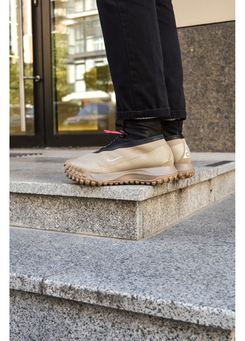 Бежевые демисезонные кроссовки мужские nike acg gore tex mountain fly beige найк асж маунс No Brand