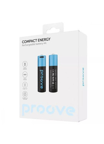 Акумуляторні батарейки Compact Energy AA 2 pcs (black) Proove (360427635)