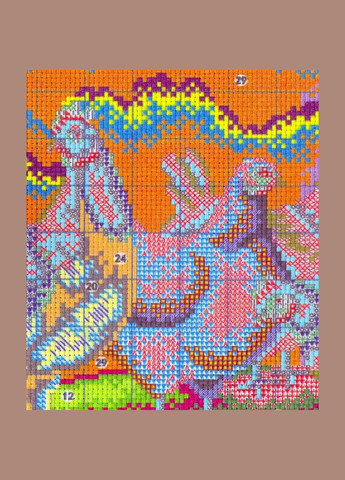 Набір для вишивання за нанесеною на канву схемою "Chickens foraging". AIDA 14CT printed, 42*31 см Joy Sunday (313613210)