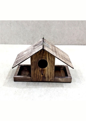Годівниця з шпаківнею з дерева Стерх капучино (КСЧ-000209) No Brand (328606150)